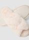 Pantofole bianche incrociate con pelliccia_1