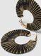 Hoop earrings with black and gold braided strands_1
