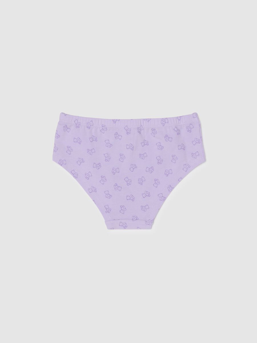 Girls' multicolor stretch cotton panties with teddy bears_1