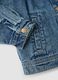 Blue pure cotton jacket with buttons for girls_4