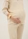 Beige maternity sweater in viscose blend with lace detailing_3