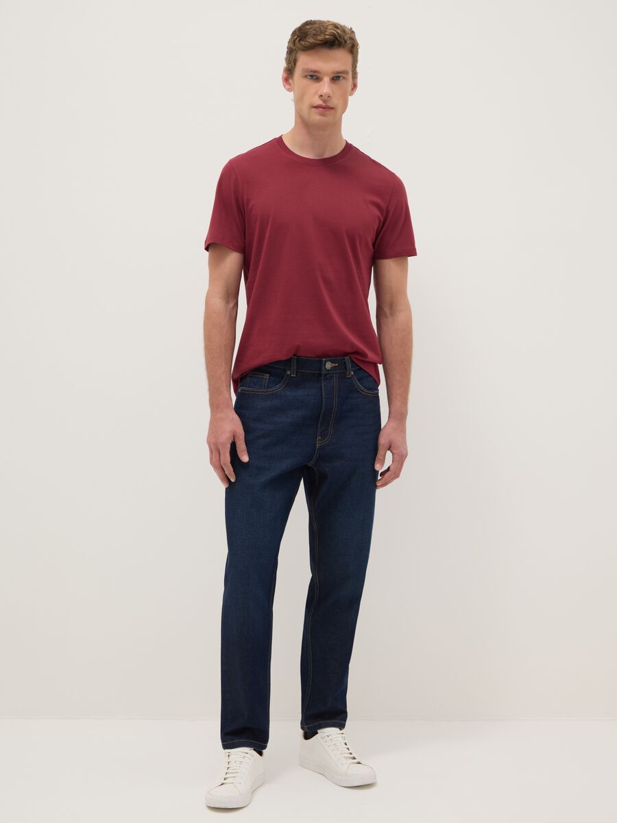 Red T-shirt in pure cotton regular fit_2