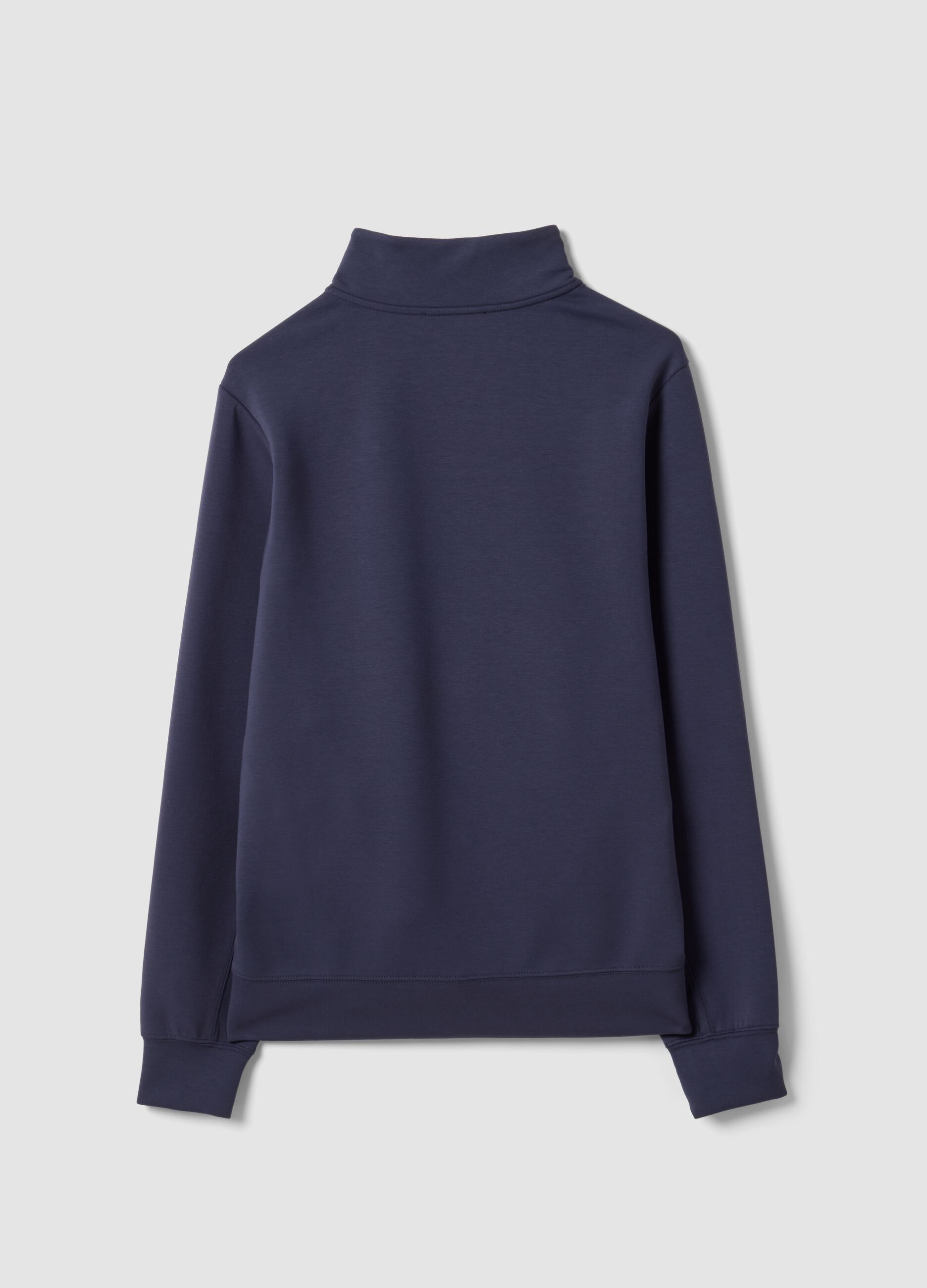 Blue full-zip jacket with stretch Easy Dry fabric collar, regular fit