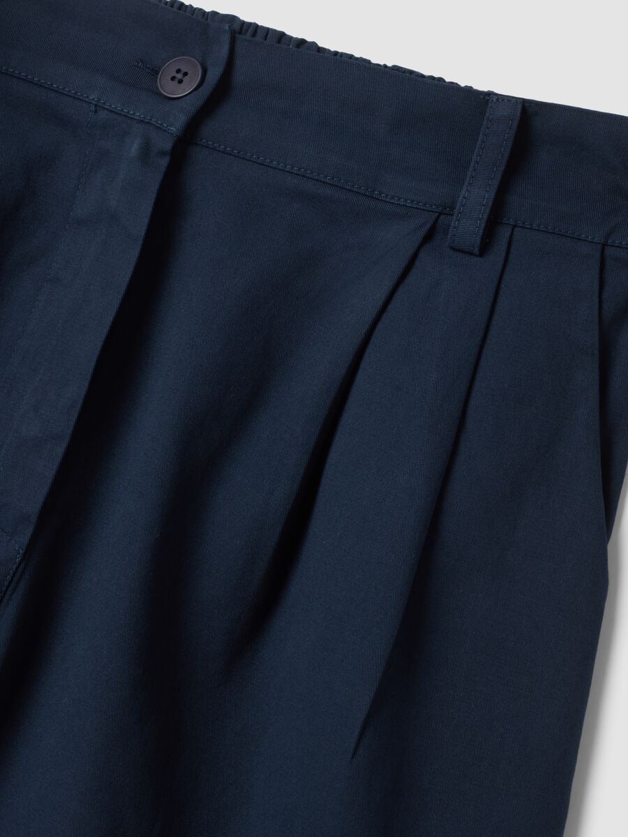 Blue stretch cotton shorts_5