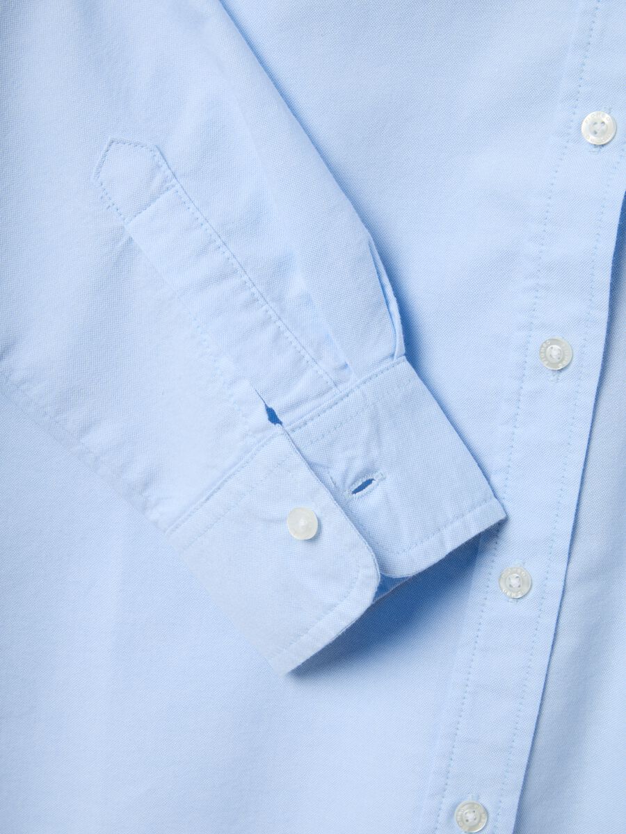 Light blue regular fit pure cotton long-sleeved shirt_5