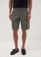 Grey stretch cotton cargo bermuda shorts_1