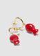 Red resin fish pendant earrings_0