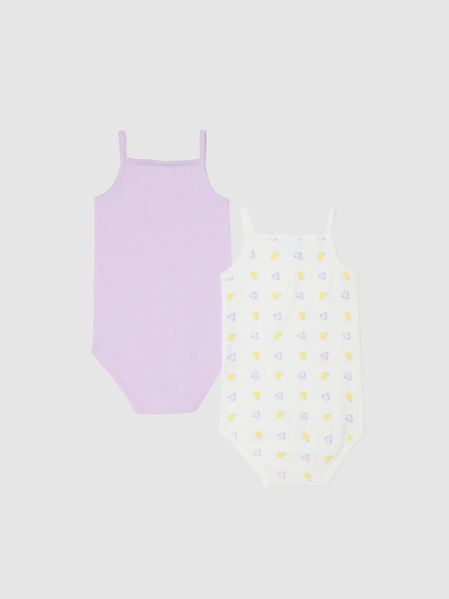 2-pack of multicolour pure cotton sleeveless Minnie bodysuits for baby girls_1