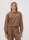 Brown sweatshirt in organic cotton and viscose blend with ribbed neckline_1