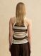 Multicolour striped fitted knitted cotton-blend top_2