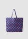 Blue pure cotton beach bag with red polka dots_0