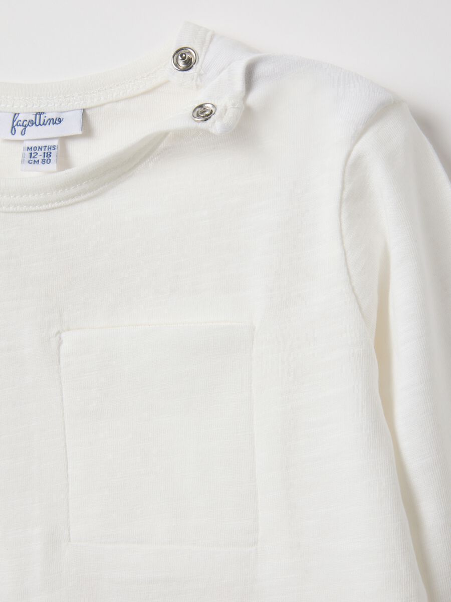 White long sleeve pure cotton t-shirt for boys regular fit_2