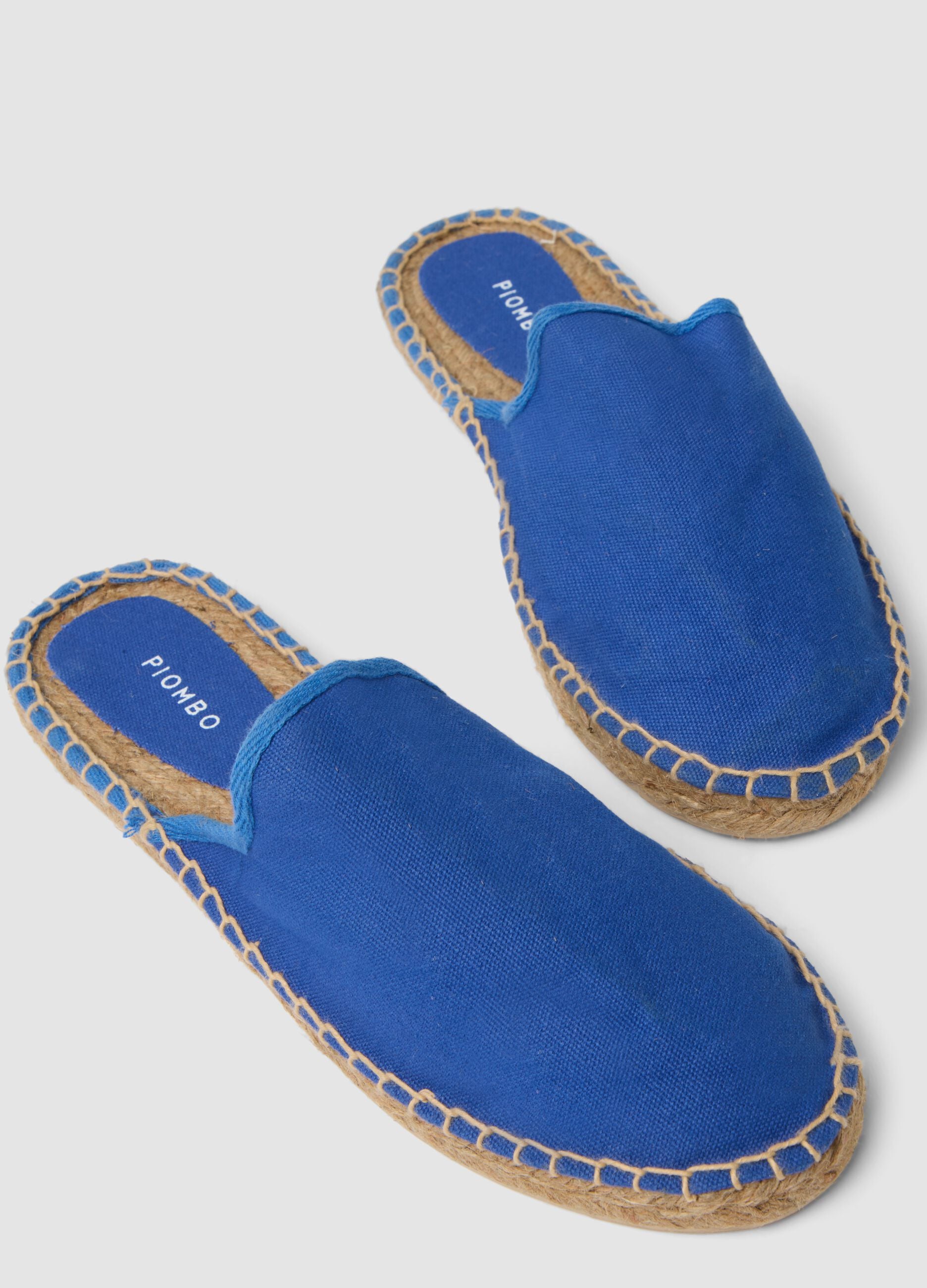 Blue espadrille-style sandals