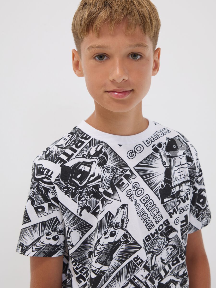 Multicolour pure cotton kids' regular fit T-shirt with prints_0