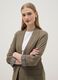 Green regular fit viscose blend blazer with striped cuffs_3