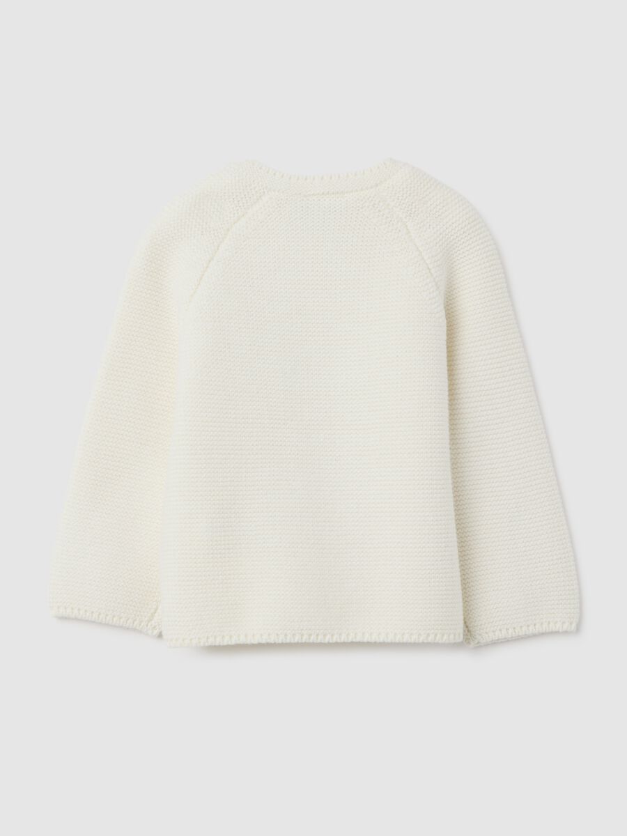White cotton baby coat in regular fit_1