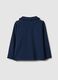 Regular fit stretch cotton blue polo with ruffles for girls_1