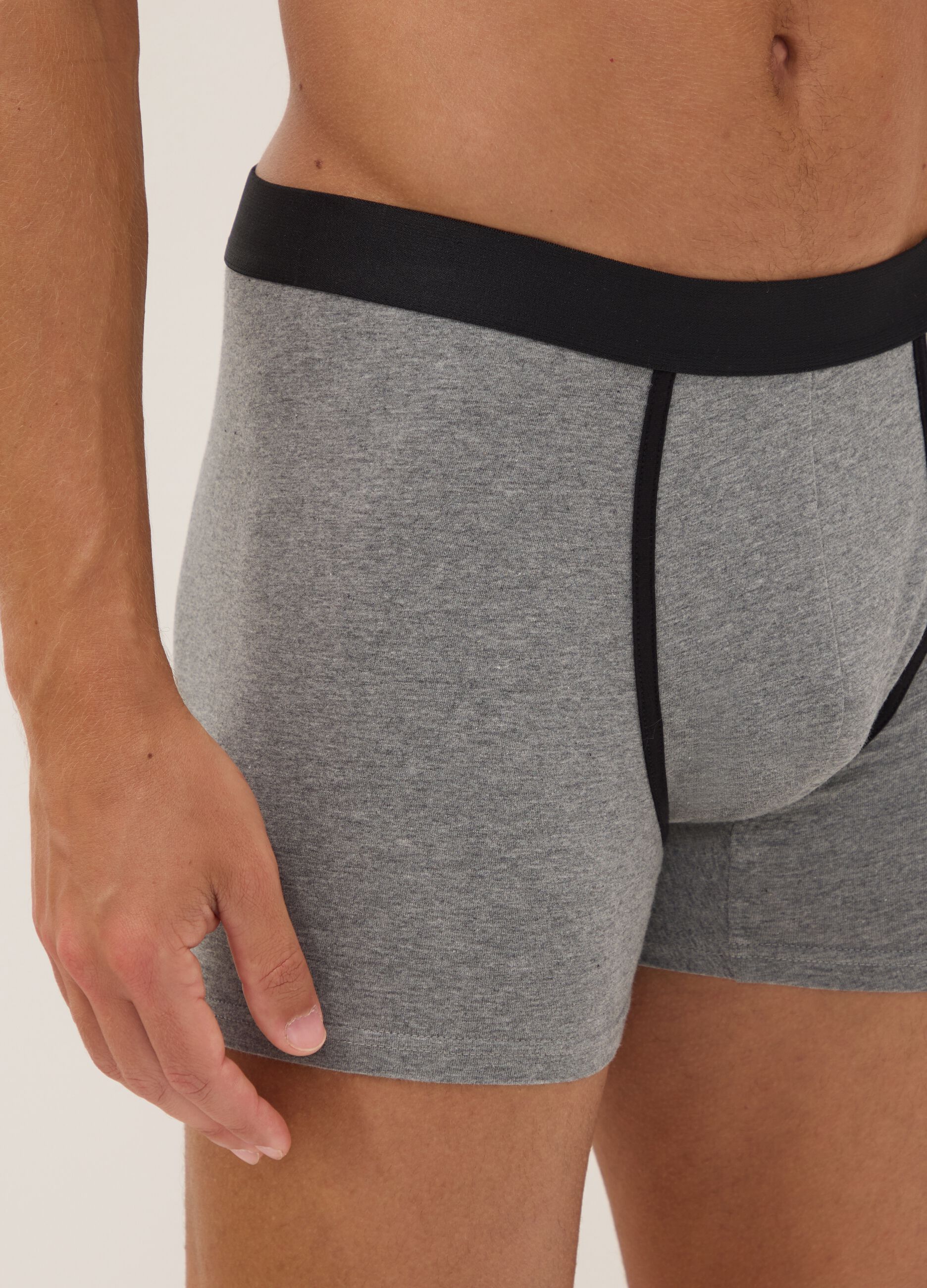 Men&rsquo;s multicolour organic stretch cotton midi boxer shorts (3-pack)