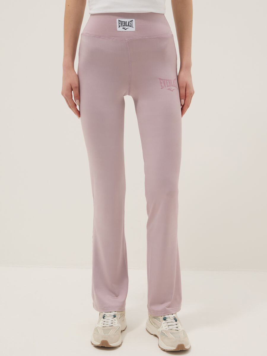 Pink regular fit leggings with Everlast logo_1