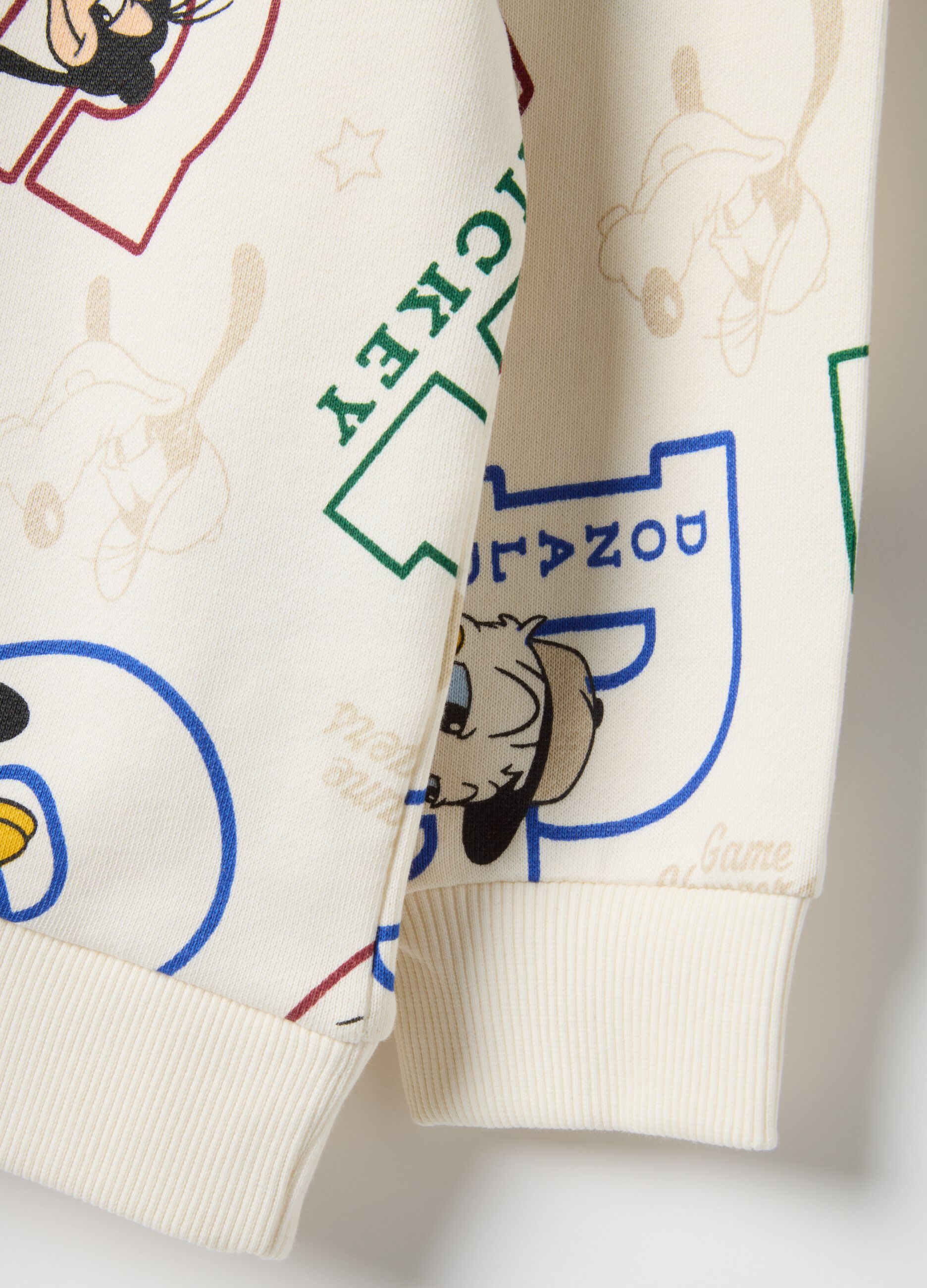 Beige children's hoodie in pure cotton over fit