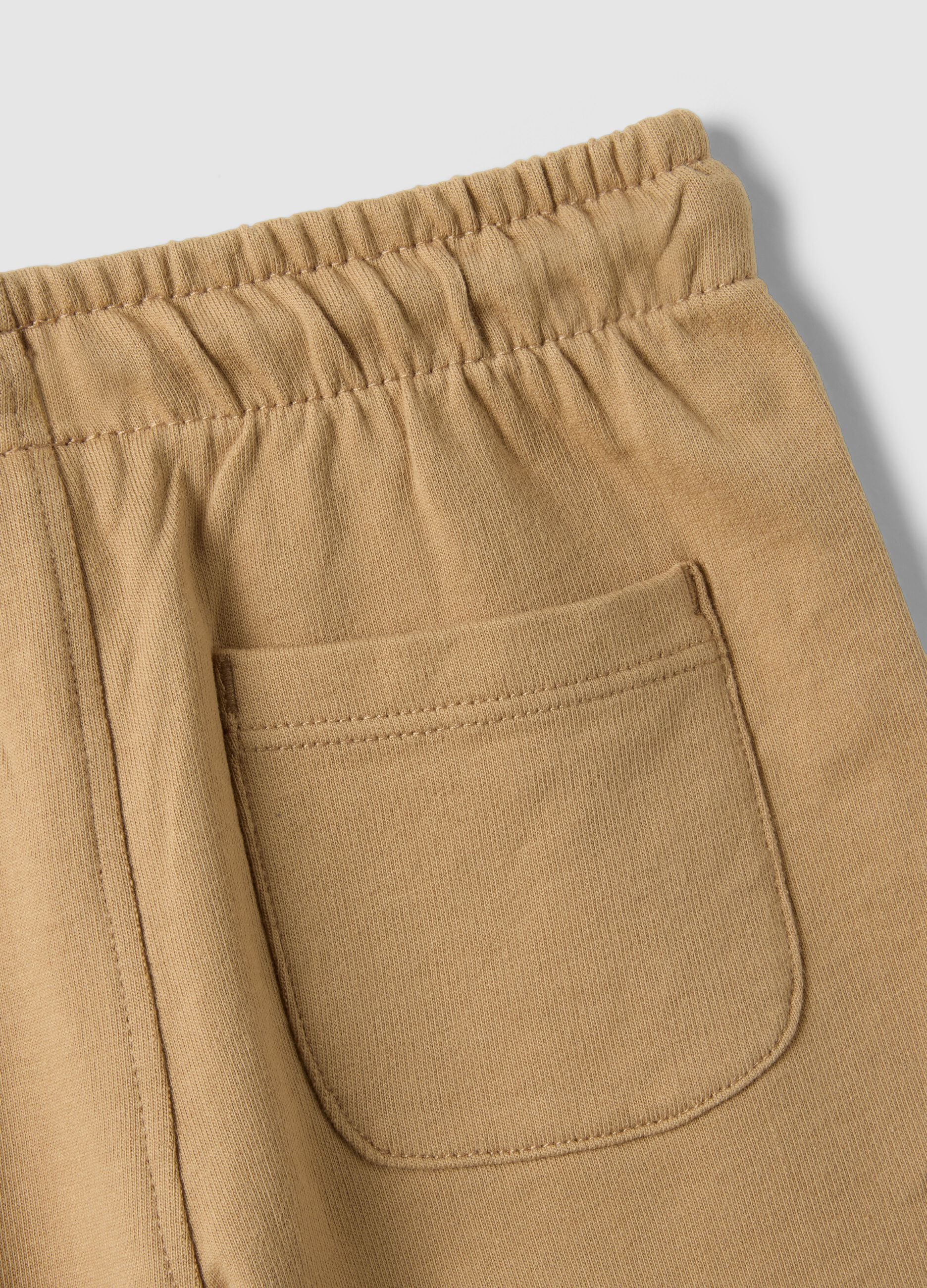 Beige pure cotton shorts for children with a regular fit