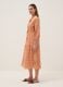 Orange maternity dress in pure cotton with geometric print_1