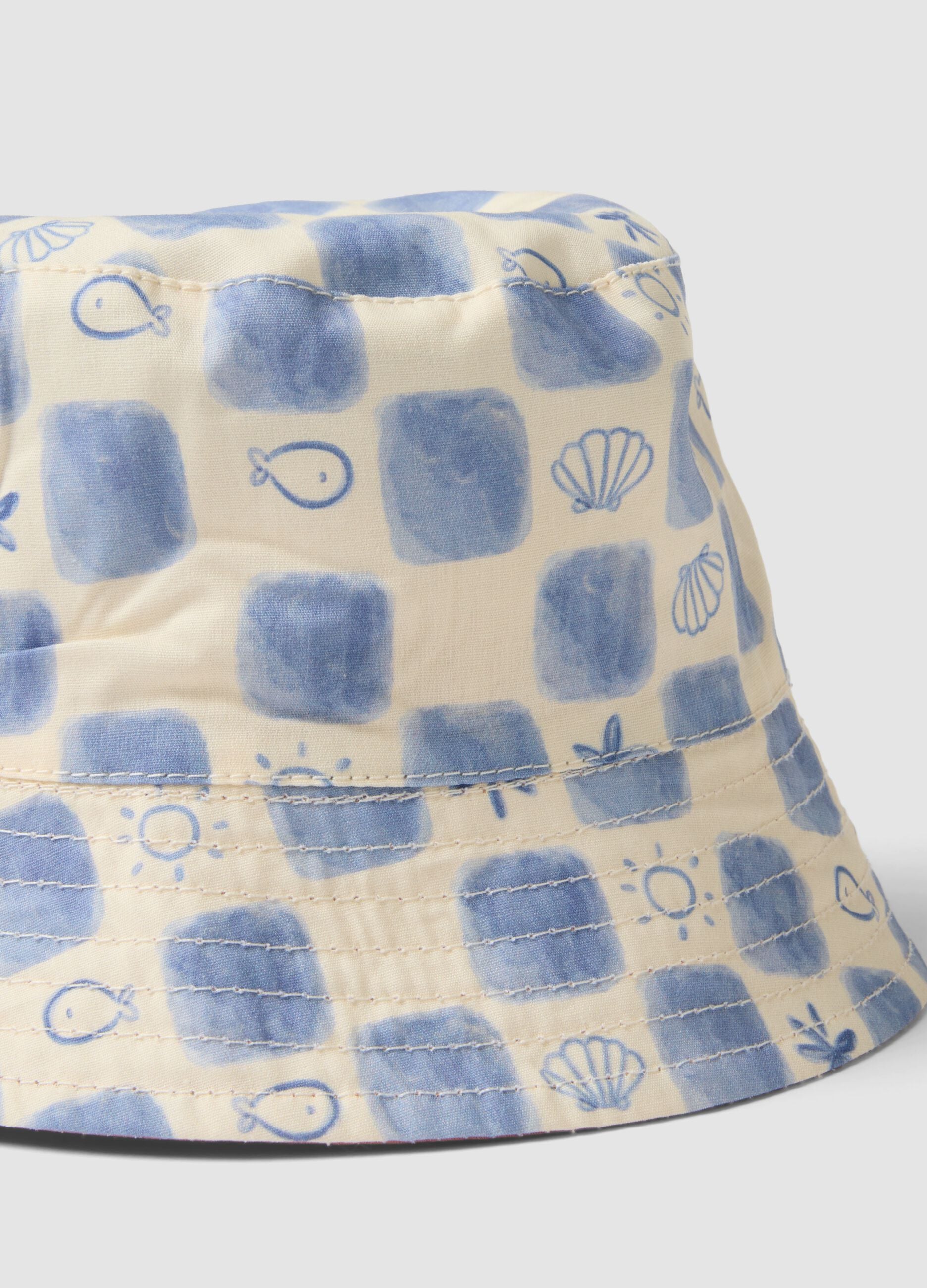 Reversible multicolour 100% cotton kids&rsquo; hat