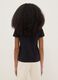 Girls' black cotton blend T-shirt regular fit_1