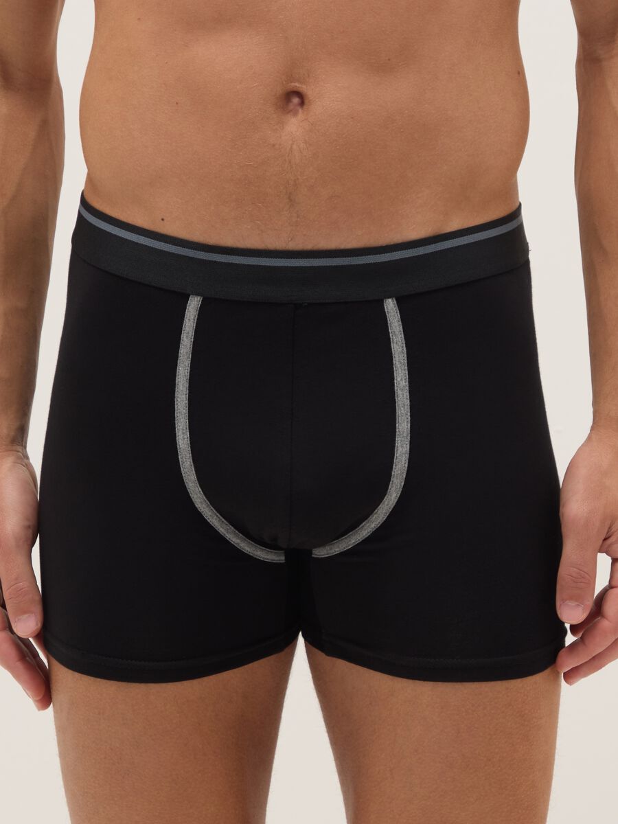 Tripack boxer midi in cotone organico elasticizzato multicolor regular fit_1