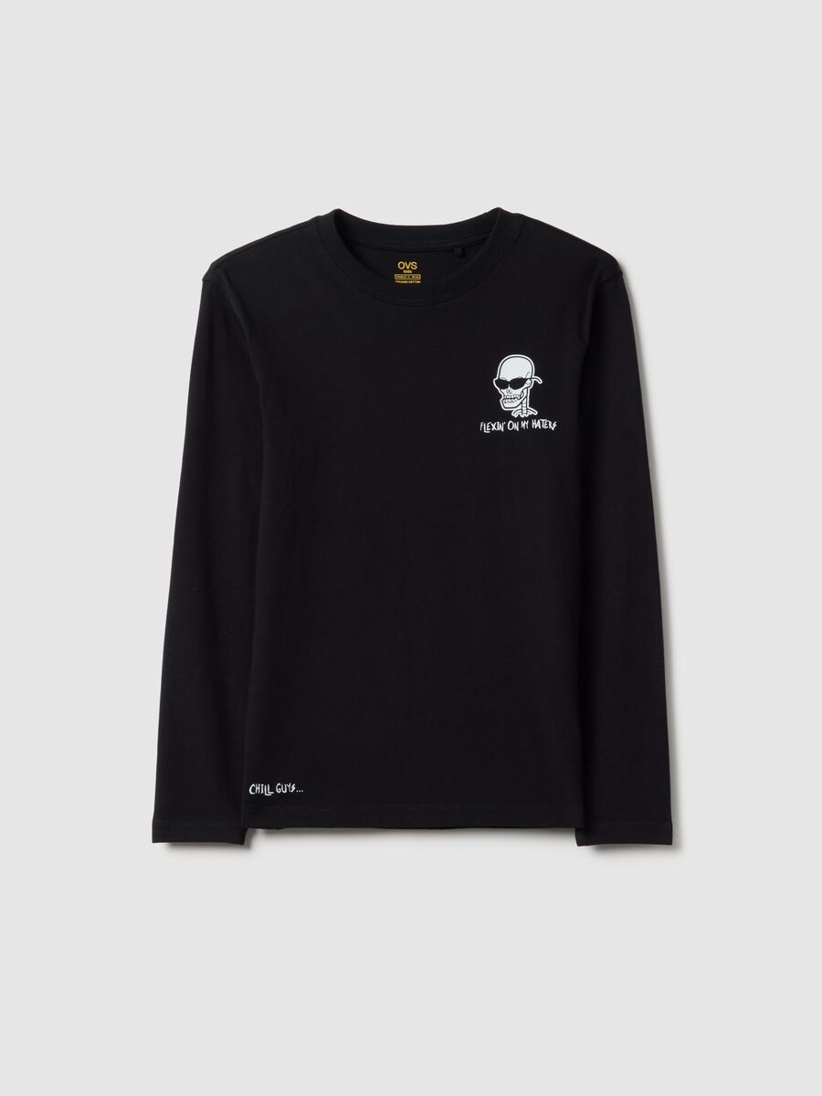 Boys' pure cotton black regular fit t-shirt with print_3