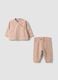 Pink long-sleeve organic cotton set for baby girl_0