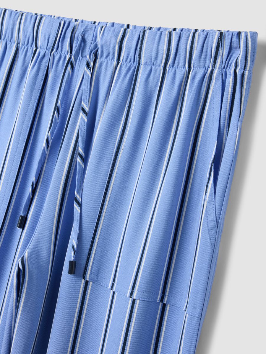 Multicolour striped pure viscose jogger trousers regular fit_5