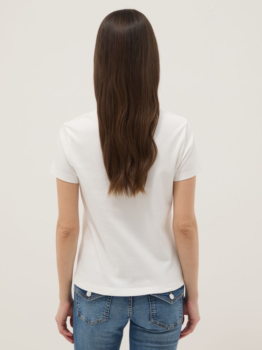 Women's White Regular Fit Pure Cotton T-Shirt_3