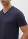 Blue pure organic cotton V-neck T-shirt_3