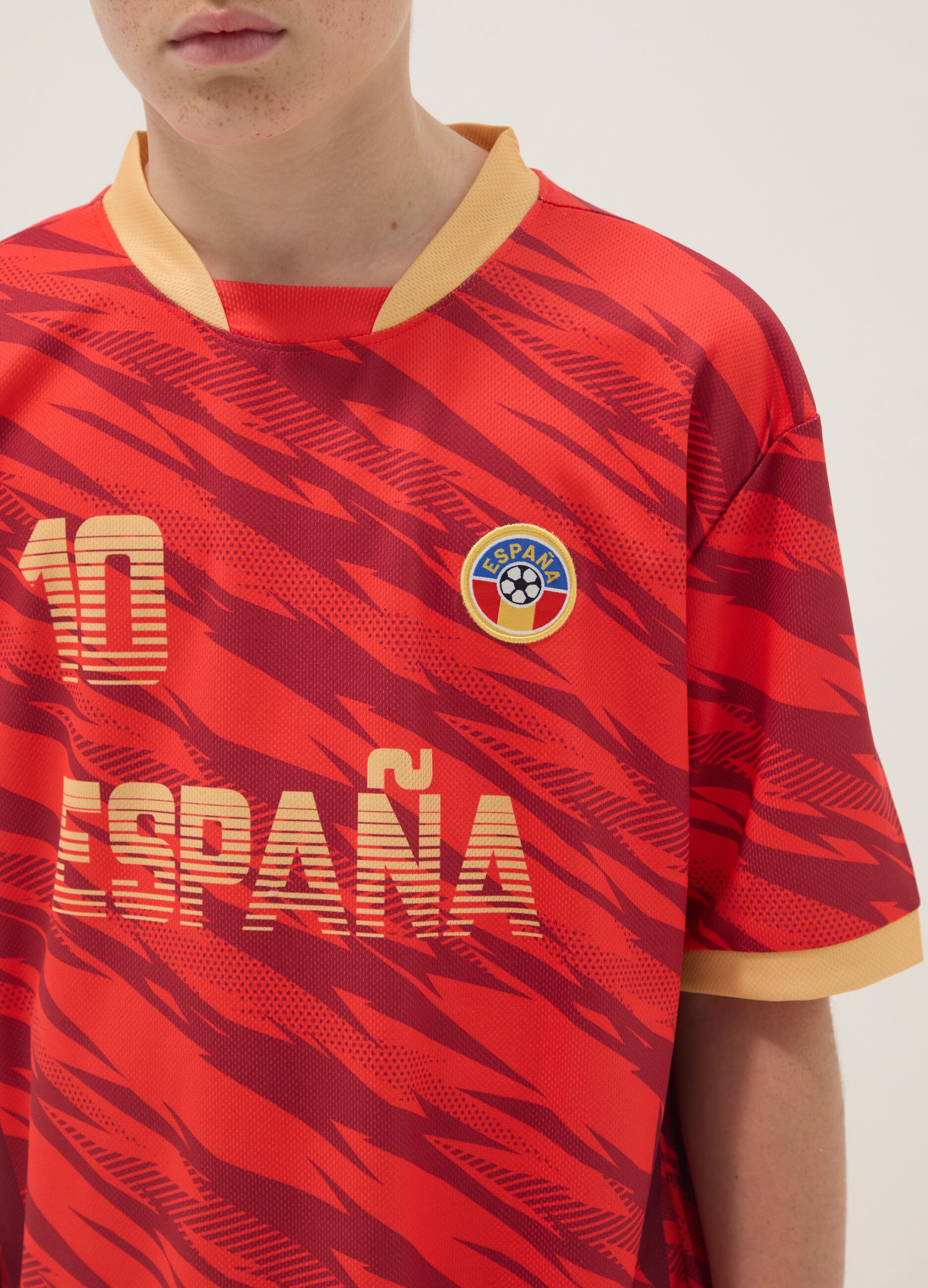 Kids&rsquo; Red Spain Short-Sleeve T-shirt &ndash; Oversized Fit