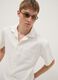 White linen-cotton blend shirt_0