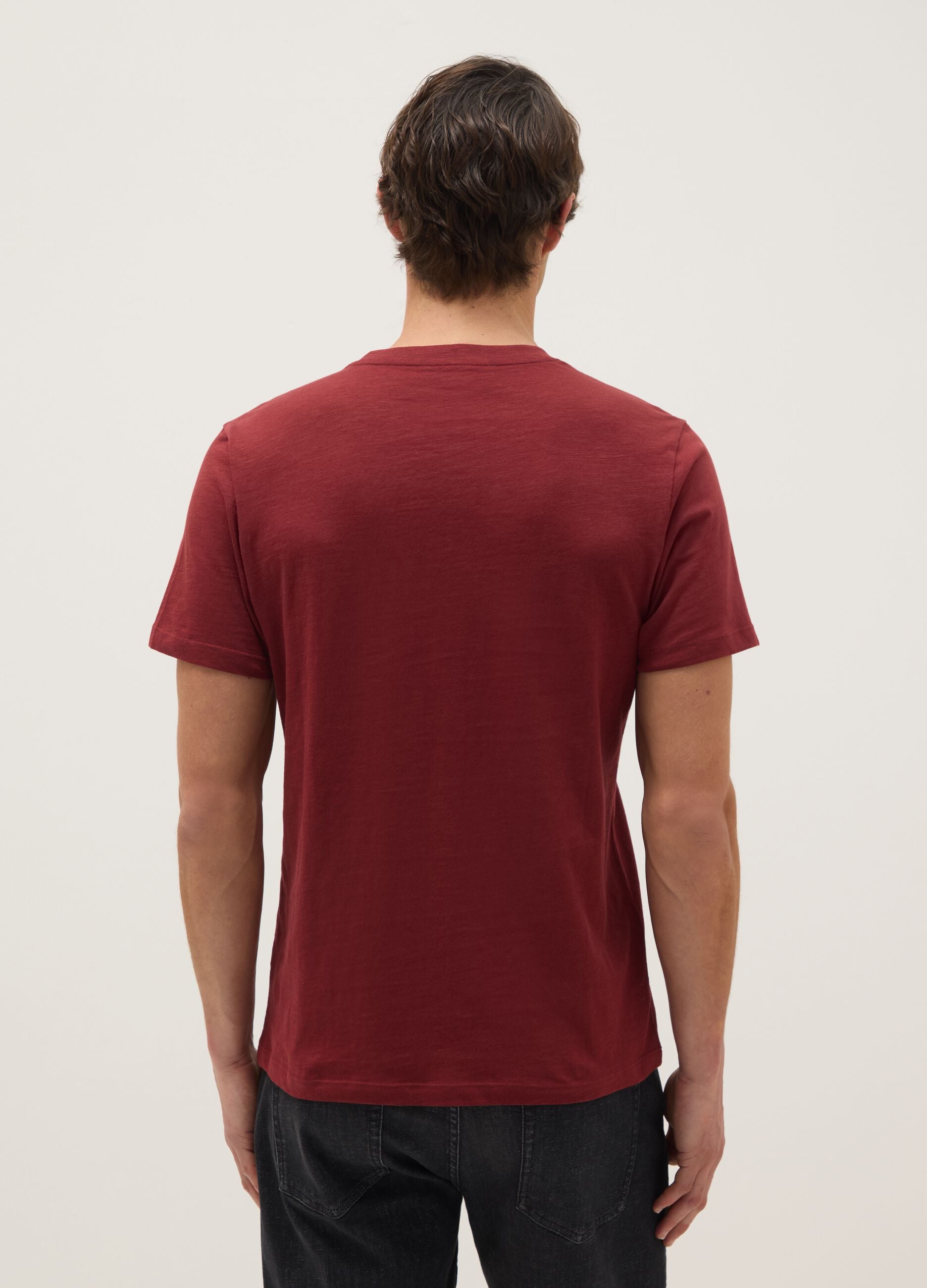 Red pure cotton regular fit t-shirt