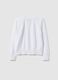 Girl's pure white cotton cardigan regular fit with cable knit_4