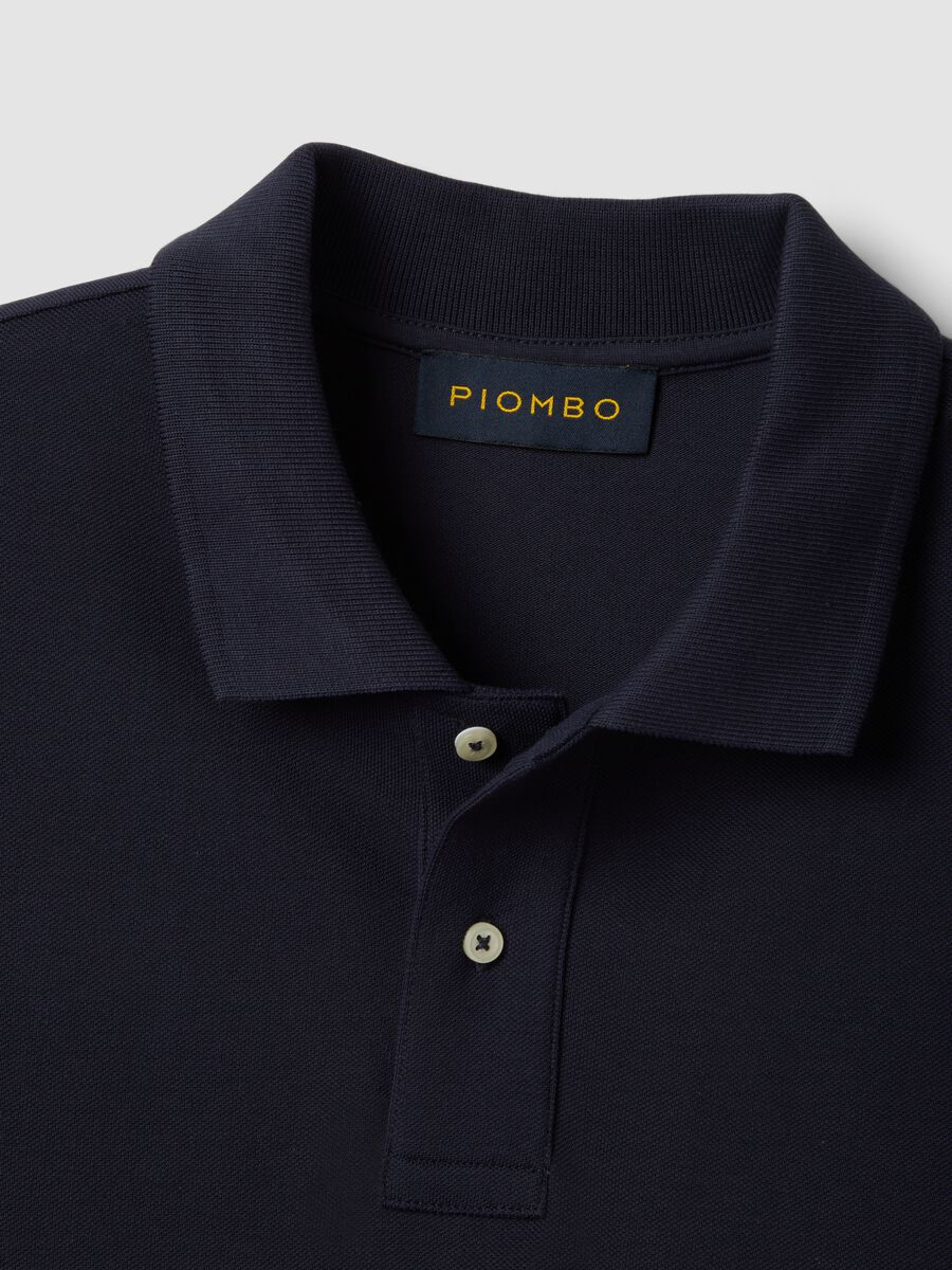 Blue Supima cotton polo shirt, regular fit_5