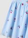 Pure cotton dress with blue stripes, ruffles and prints for girls_3
