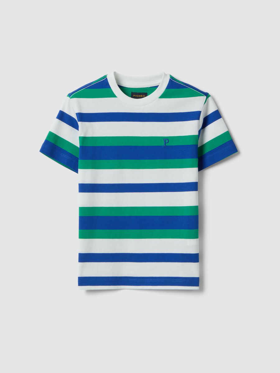 Boys&rsquo; pure cotton multicolour striped T-shirt, regular fit_3