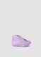 Purple Stitch print baby girl slippers_0