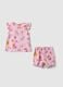Pink pure cotton baby pyjamas regular fit with animals_0