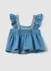 Sleeveless chambray top with embroidery_1