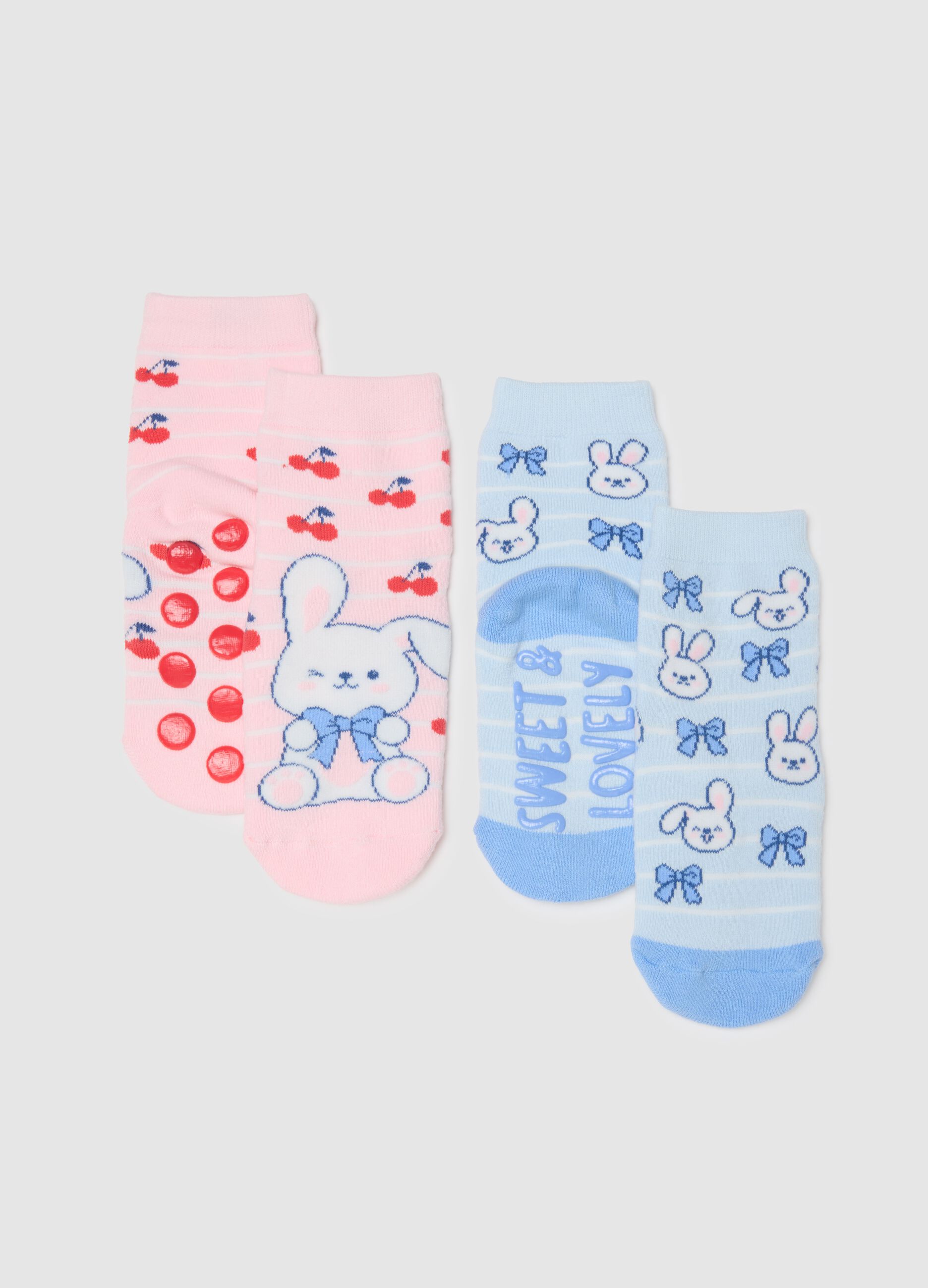 Pack of multicolour cotton stretch socks for girls with designs