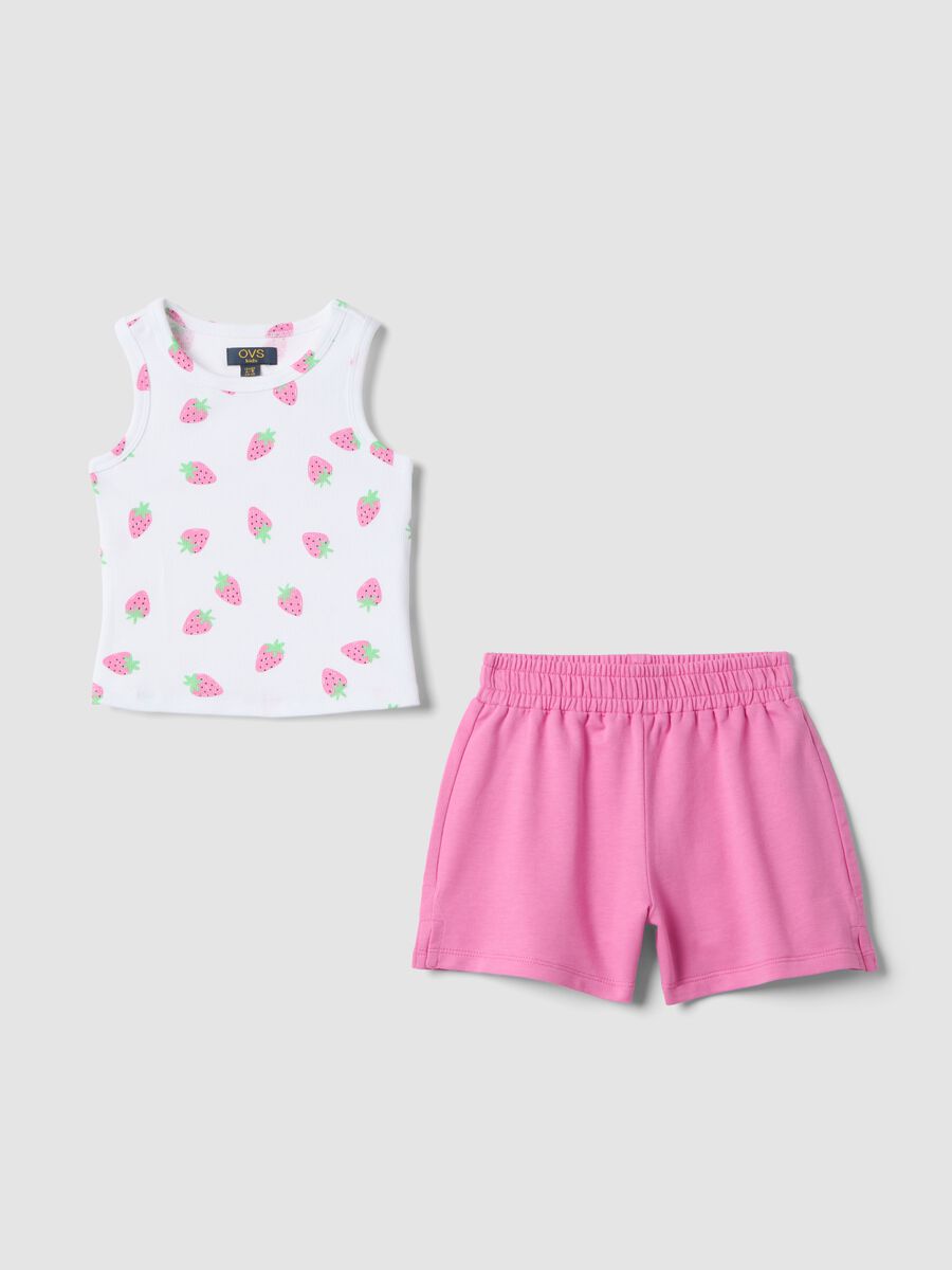 Multicoloured stretch cotton set for girls with regular fit_0