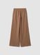 Pantaloni marroni culotte in puro cotone organico per ragazza_1