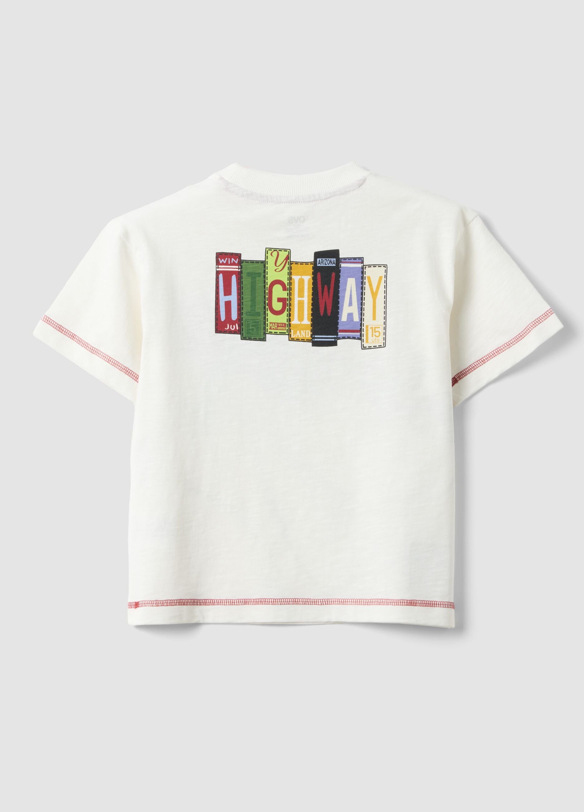 White pure cotton oversized fit girl's T-shirt with print