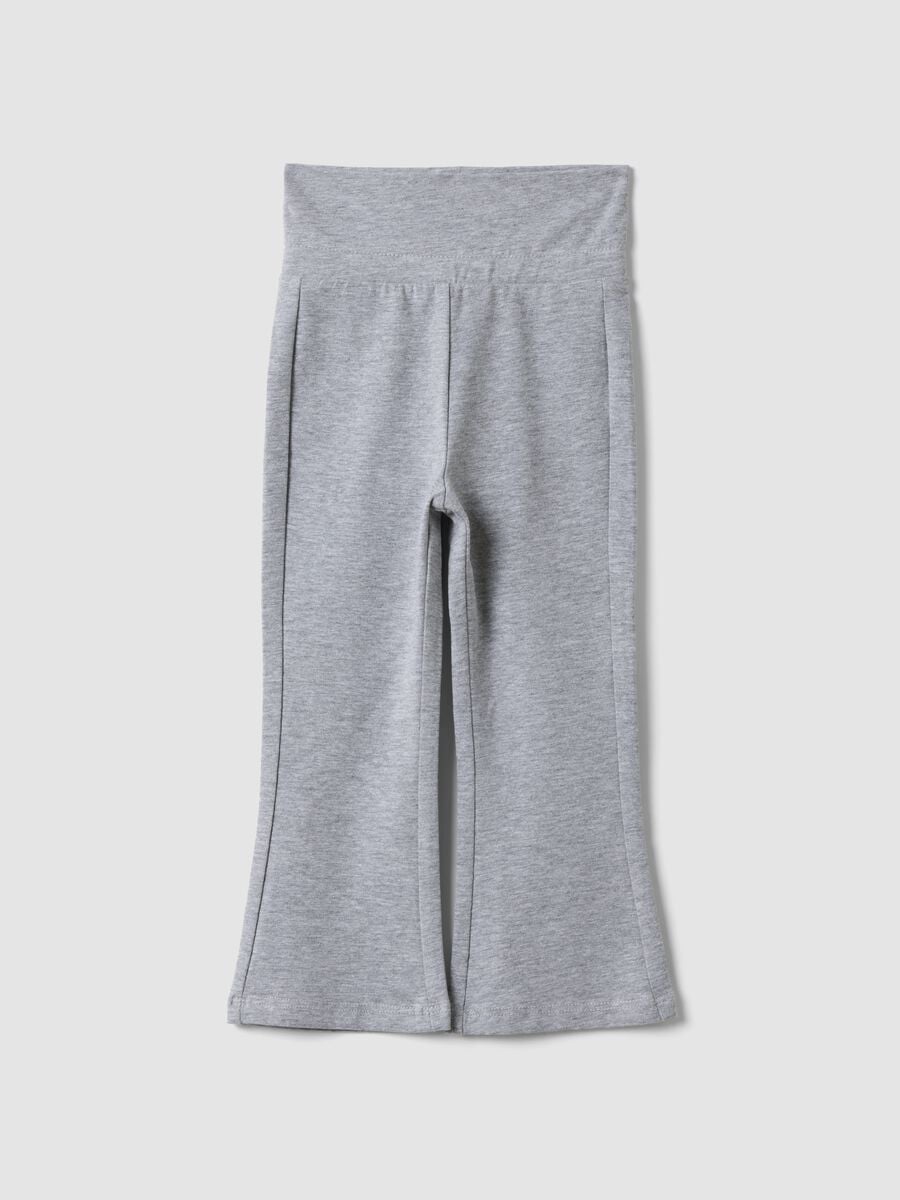 Girls&rsquo; grey flared leggings in organic cotton and stretch viscose_0