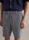 Multicoloured striped regular fit linen-cotton blend shorts_3